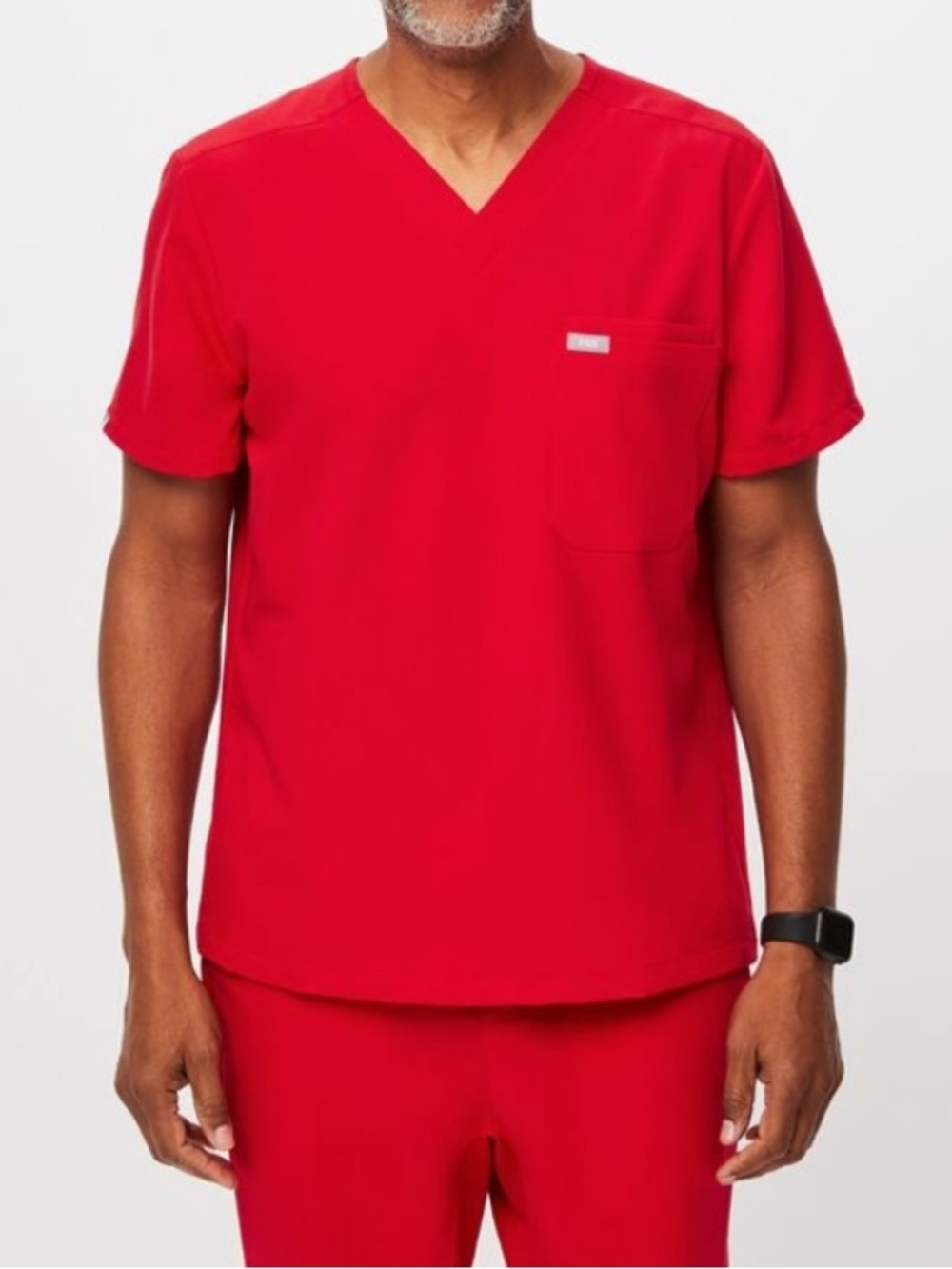 FIGS Leon Scrub Top in Pop Red